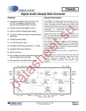 CS8420-CSZ datasheet  